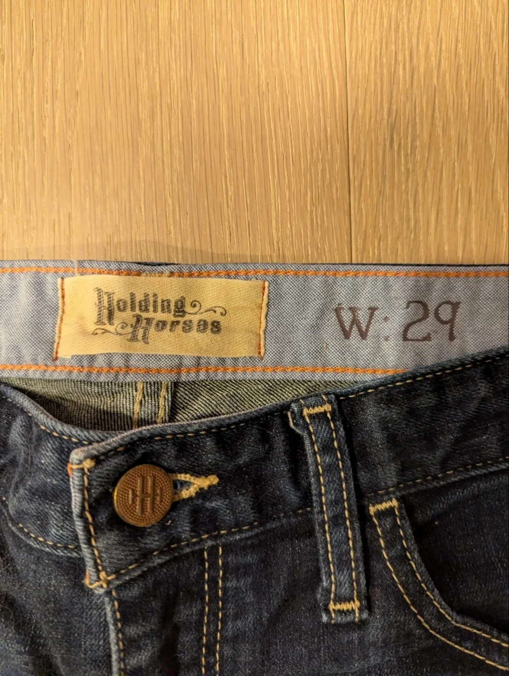 HOLDING HORSES Dark Blue Denim Jean Shorts - Picture 2 of 6